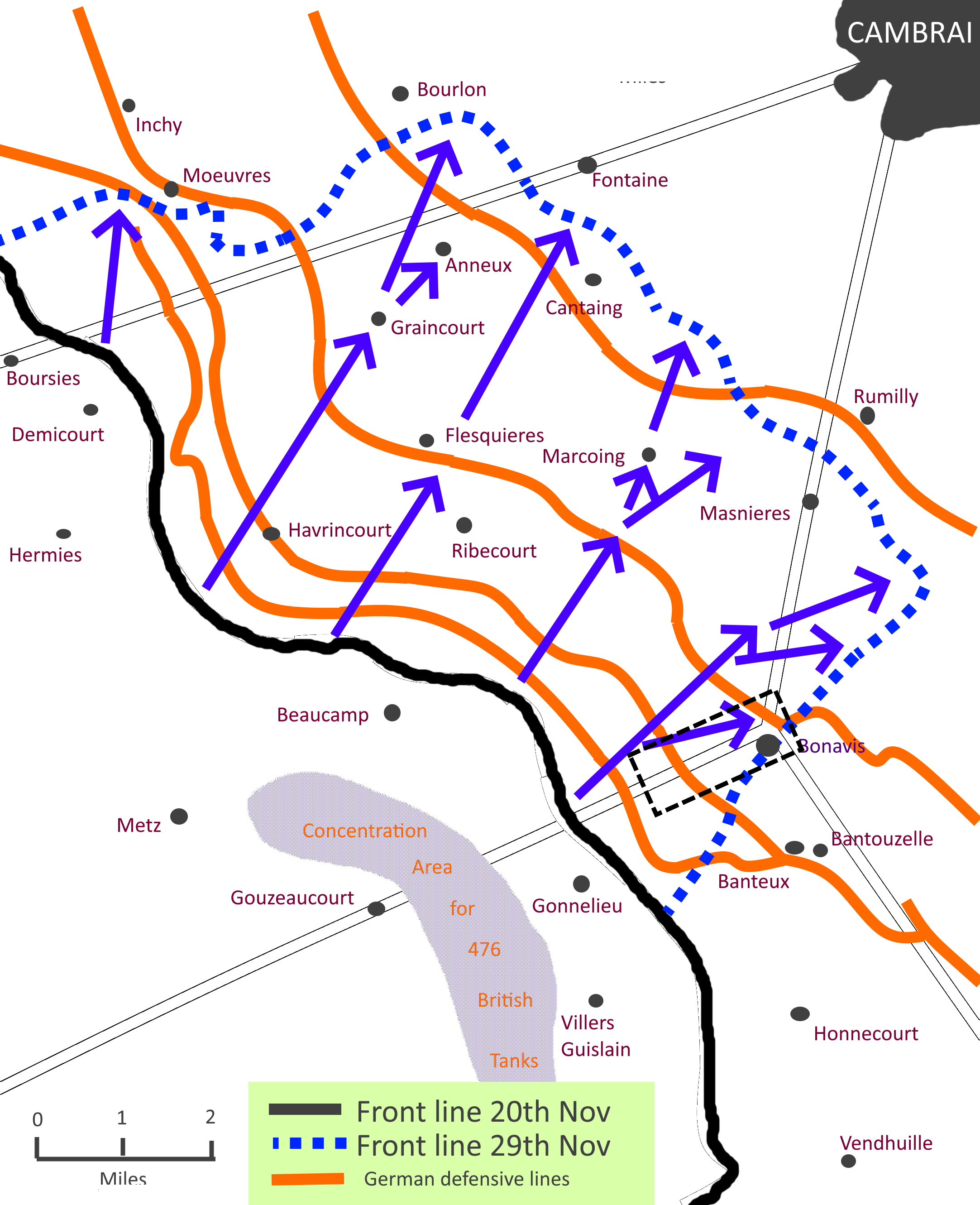 Battle of Cambrai map