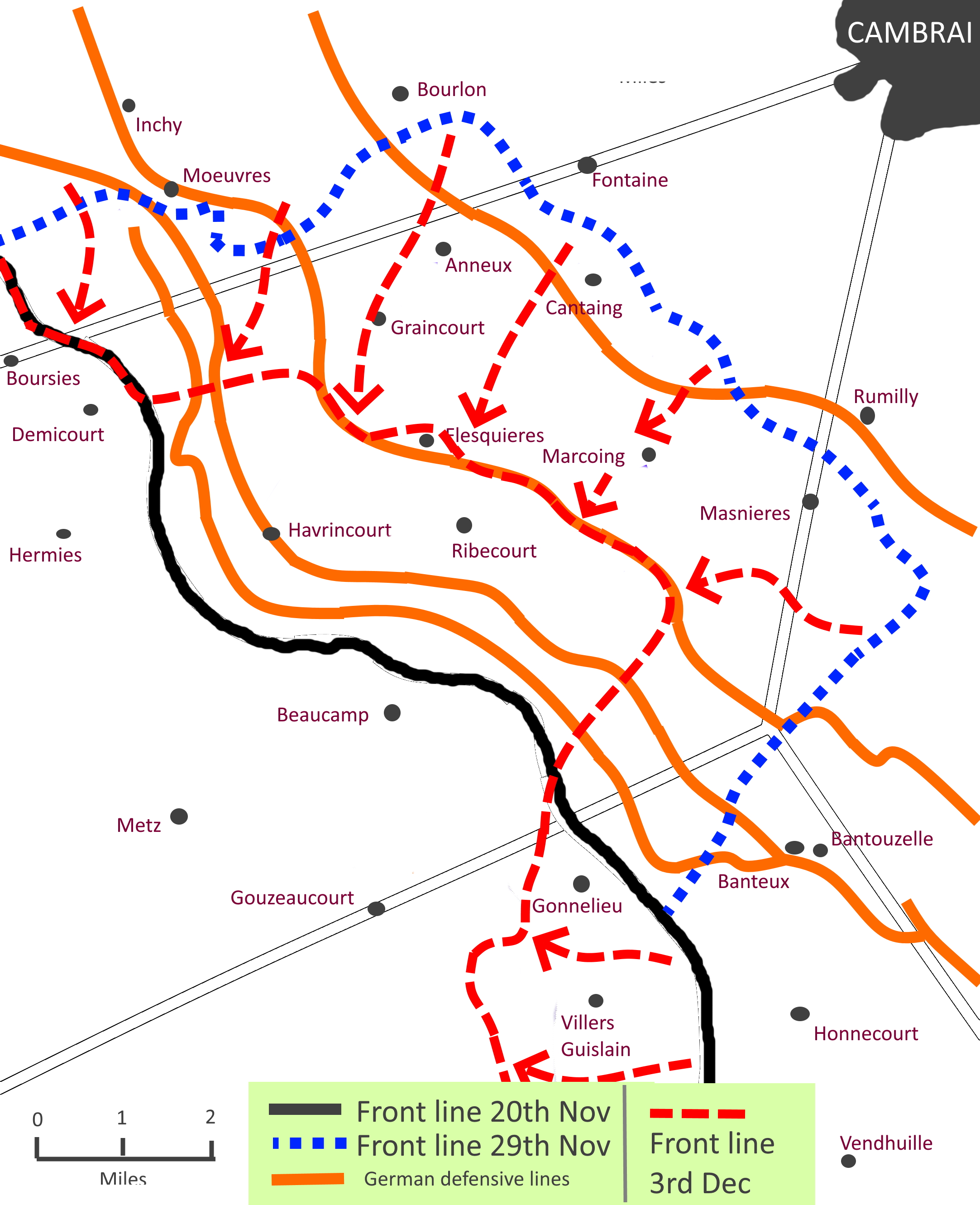 Battle of Cambrai map